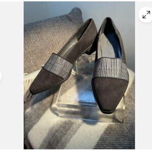 Peter Kaiser Women's Gray Suede Plaid Loafer Slip On Comfort Shoes Size 7 4.5